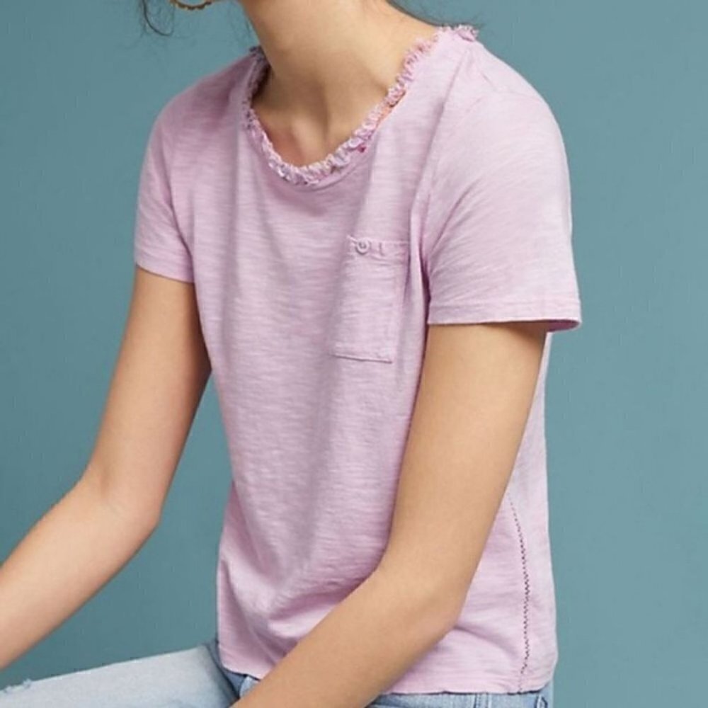 😎 Meadow Rue Anthropologie Trimmed Pocket Tshirt